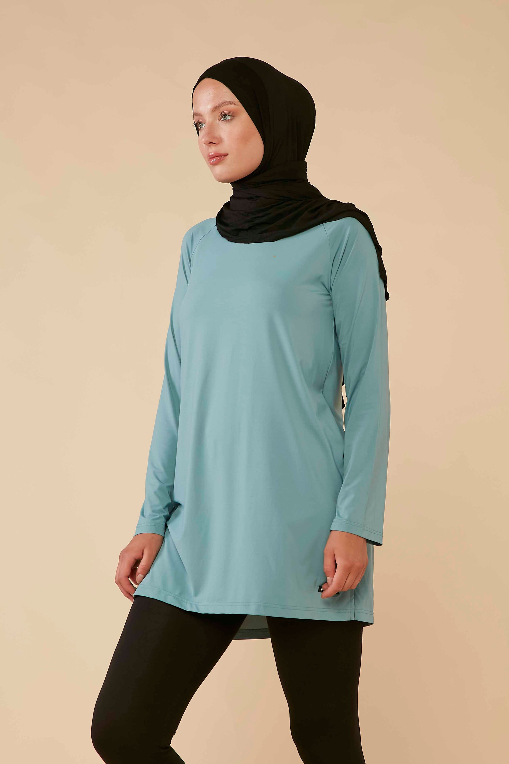 Isabella Modest Athletic Top - Soft Blue
